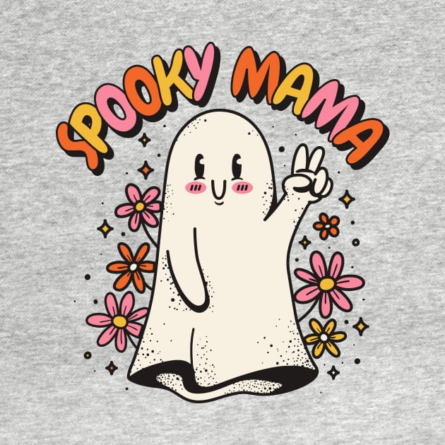 Spooky Mama // Retro Groovy Halloween Ghost by SLAG_Creative